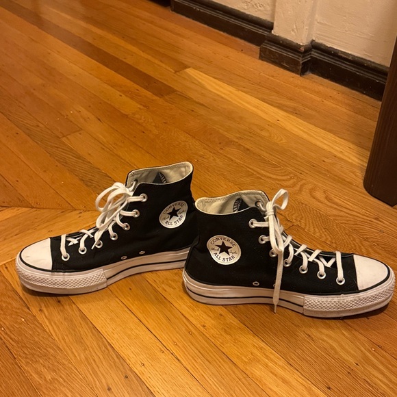 Black Converse All Star Platform High Tops - Picture 3 of 8